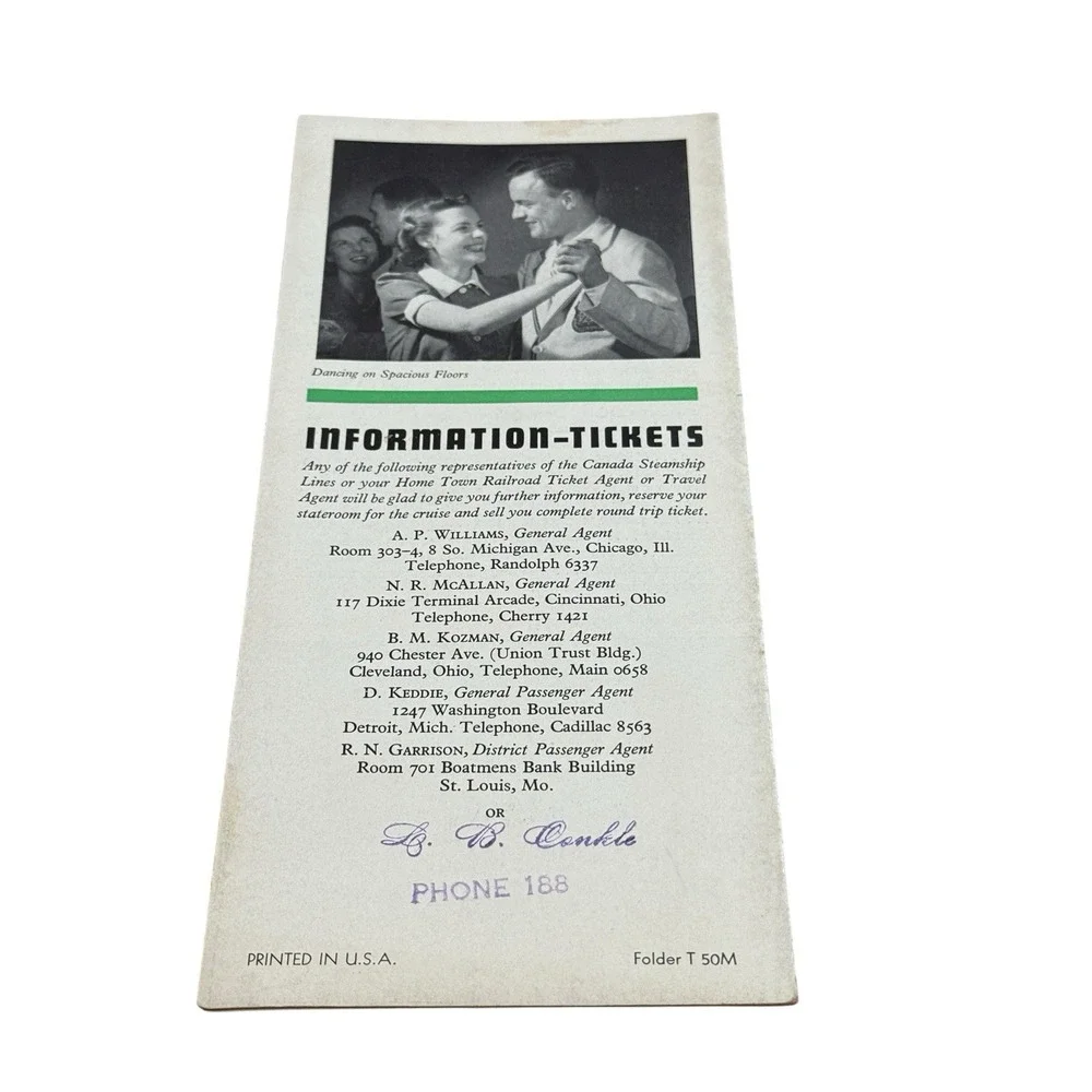 Vtg 1930s Canada Steamship Lines Travel Brochure Eastern Canada All Expense Tour